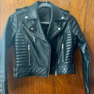 Black Leather Moto Jacket